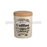 Stoneware coffee Cainster storage jar with lid