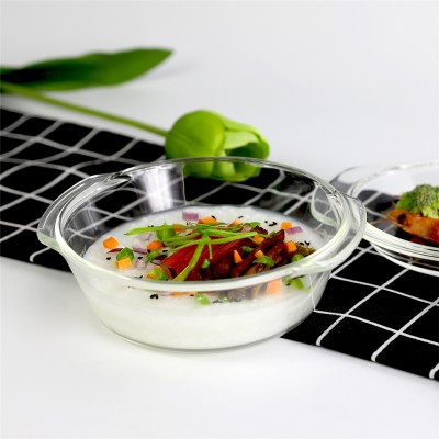 Meal prep eco transparent glass cookware insulated casserole