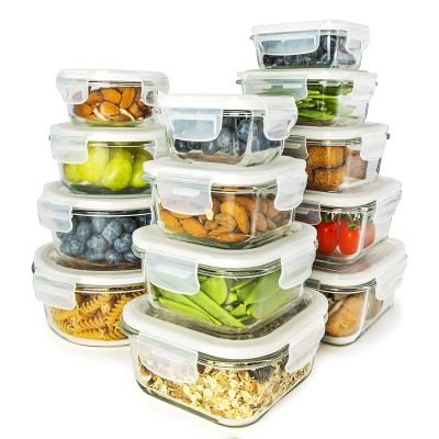 leakproof lunch boxes 18 pcs set glass tiffin bento box container