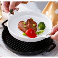 Ceramic matte glazed Baking pan with handle pasta tray