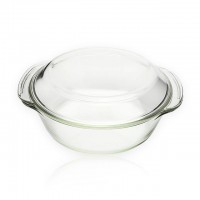 Microwave and oven safe  Borosilicate glass casserole cookware