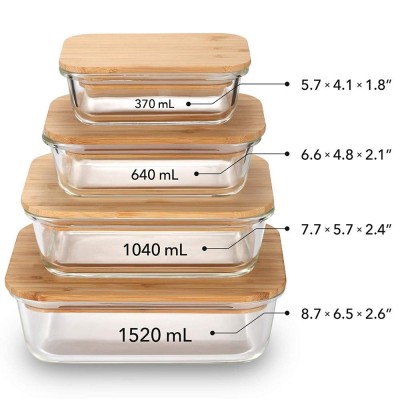 amazon top seller 2019 storage+boxes+ glass lunchbox lunch box with bamboo lid