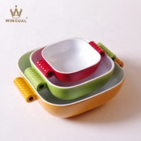 Ceramic square bakeware set oven safe baking dish