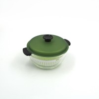 1.5 L transparent clear glass cooking pot with plastic lid