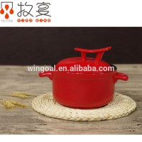 Ceramic heat resistant casserole cooking pot with lid