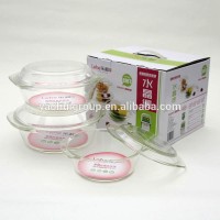 Heat resistant borosilicate glass casserole