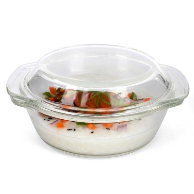 Lunch box with cutlery transparent glass insulated casserole pots and pans set