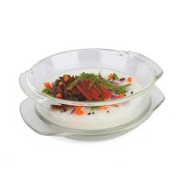 Heat resistant borosilicate clear glass cooking pot